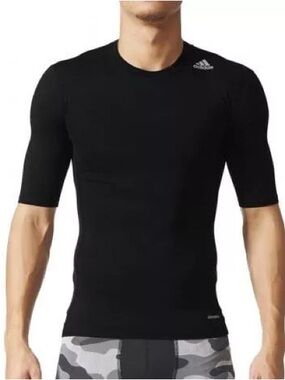 adidas Black Techfit Short-Sleeve Compression Shirt